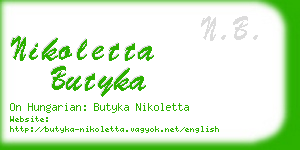 nikoletta butyka business card